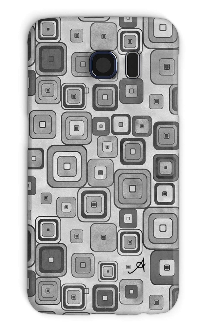 Phone & Tablet Cases Galaxy S6 / Snap / Gloss Watercolour Squares Monochrome Amanya Design Phone Case Prodigi
