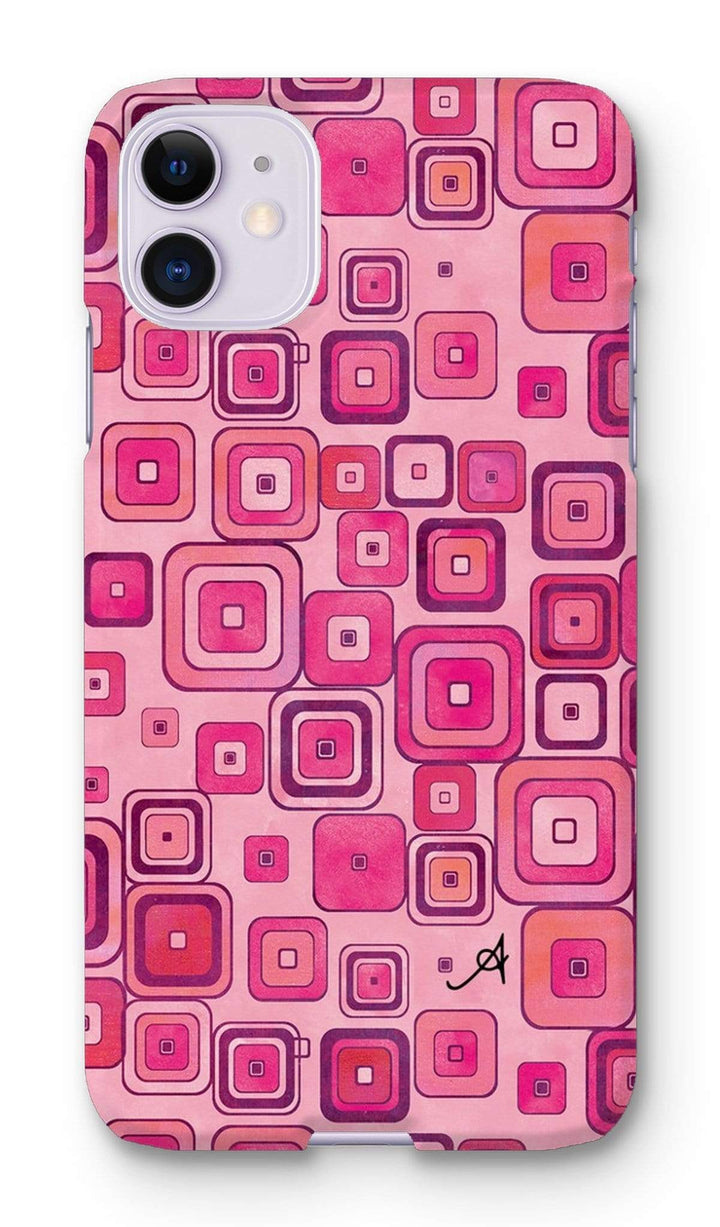 Phone & Tablet Cases iPhone 11 / Snap / Gloss Watercolour Squares Pink Amanya Design Phone Case Prodigi