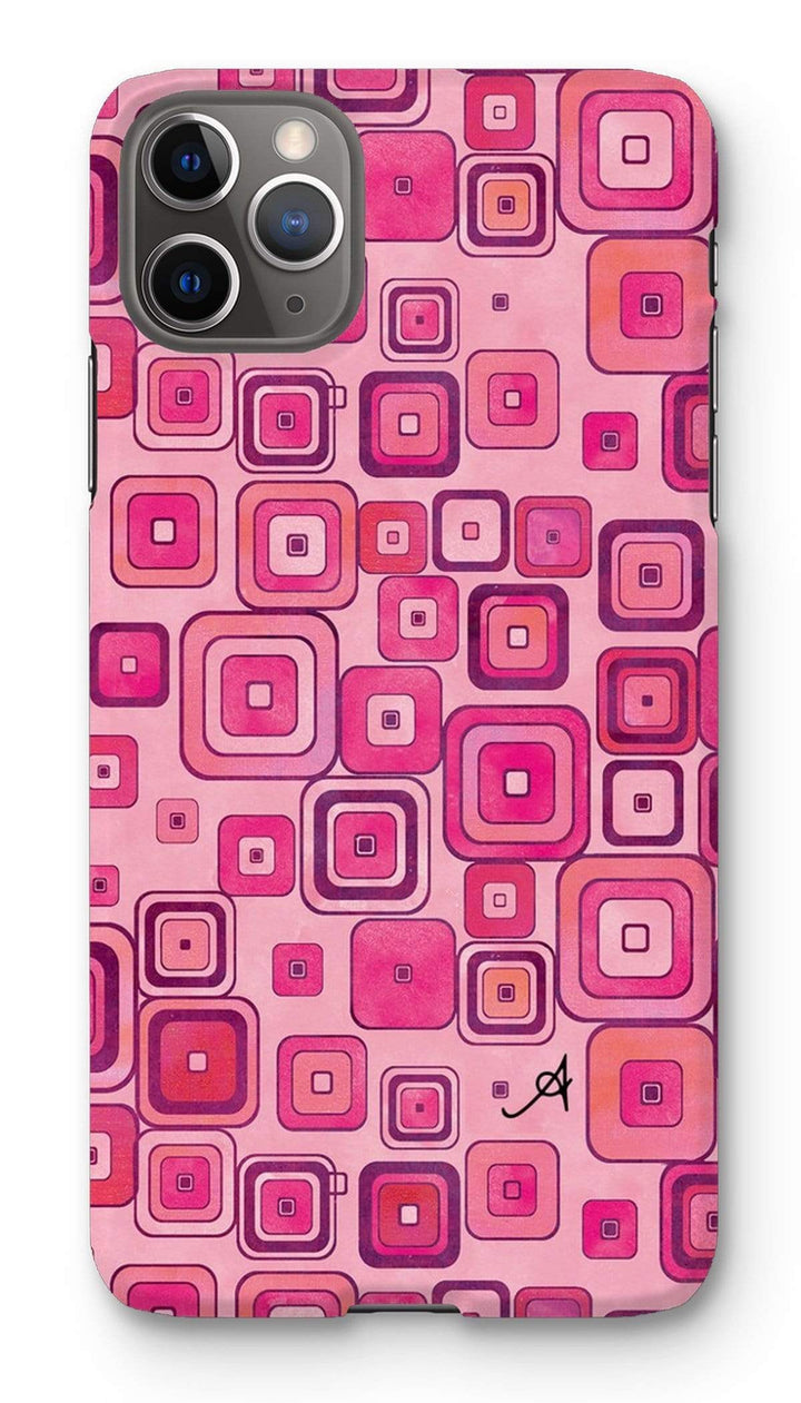 Phone & Tablet Cases iPhone 11 Pro Max / Snap / Gloss Watercolour Squares Pink Amanya Design Phone Case Prodigi