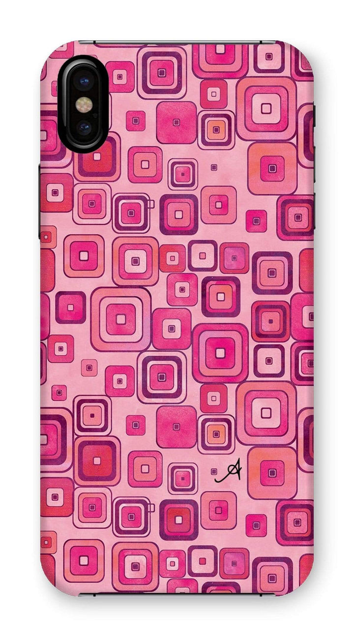 Phone & Tablet Cases iPhone XS / Snap / Gloss Watercolour Squares Pink Amanya Design Phone Case Prodigi