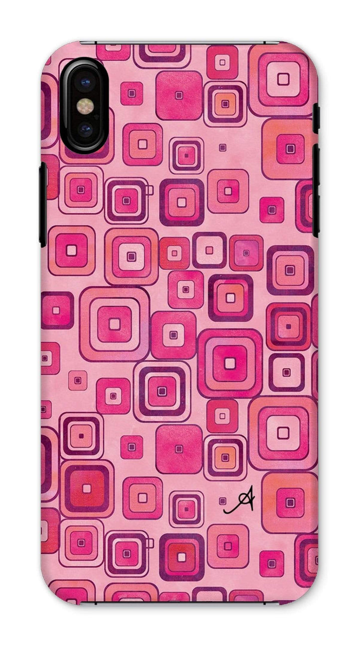 Phone & Tablet Cases iPhone X / Snap / Gloss Watercolour Squares Pink Amanya Design Phone Case Prodigi