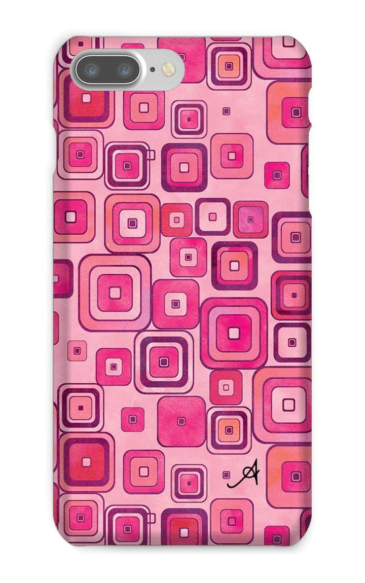 Phone & Tablet Cases iPhone 8 Plus / Snap / Gloss Watercolour Squares Pink Amanya Design Phone Case Prodigi