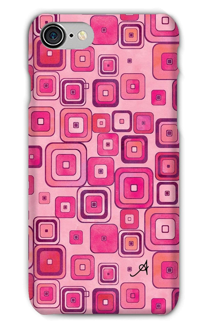 Phone & Tablet Cases iPhone 8 / Snap / Gloss Watercolour Squares Pink Amanya Design Phone Case Prodigi