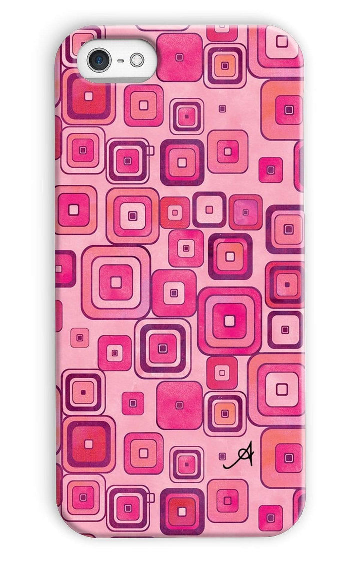 Phone & Tablet Cases iPhone 5c / Snap / Gloss Watercolour Squares Pink Amanya Design Phone Case Prodigi