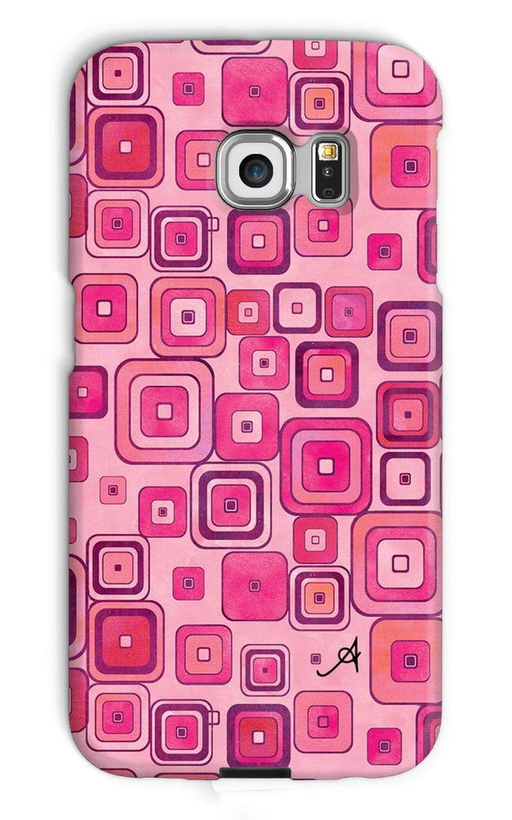 Phone & Tablet Cases Galaxy S6 Edge / Snap / Gloss Watercolour Squares Pink Amanya Design Phone Case Prodigi