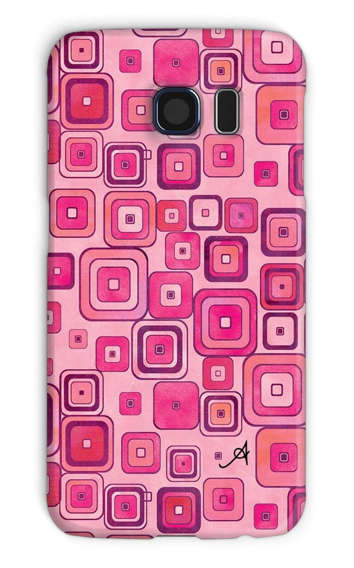 Phone & Tablet Cases Galaxy S6 / Snap / Gloss Watercolour Squares Pink Amanya Design Phone Case Prodigi