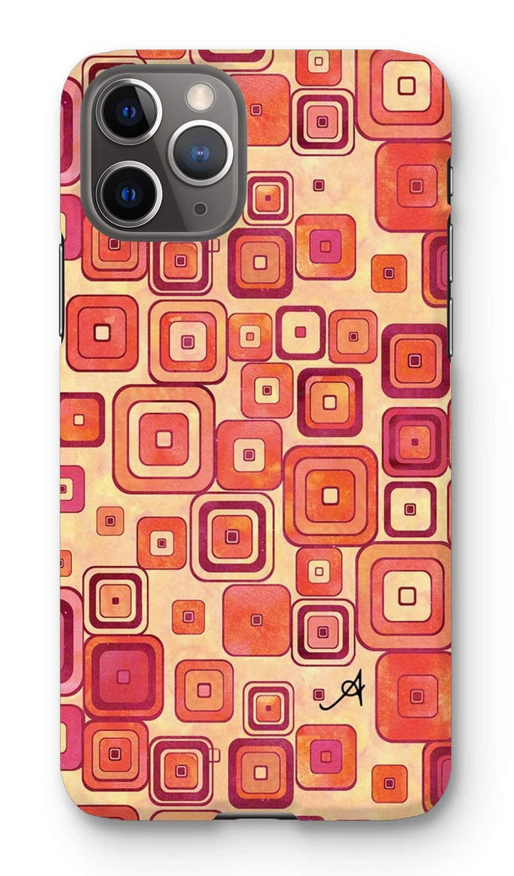 Phone & Tablet Cases iPhone 11 Pro / Snap / Gloss Watercolour Squares Red Amanya Design Phone Case Prodigi