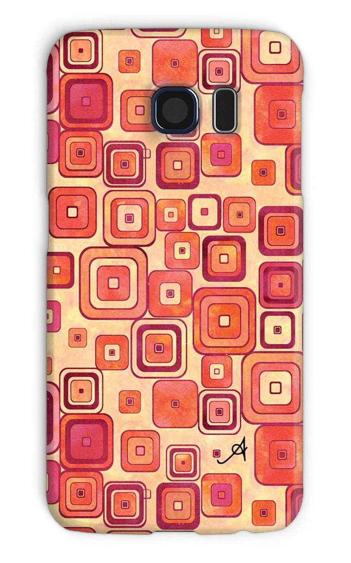 Phone & Tablet Cases Galaxy S6 / Snap / Gloss Watercolour Squares Red Amanya Design Phone Case Prodigi