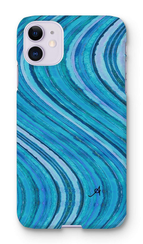 Phone & Tablet Cases iPhone 11 / Snap / Gloss Watercolour Waves Blue Amanya Design Phone Case Prodigi