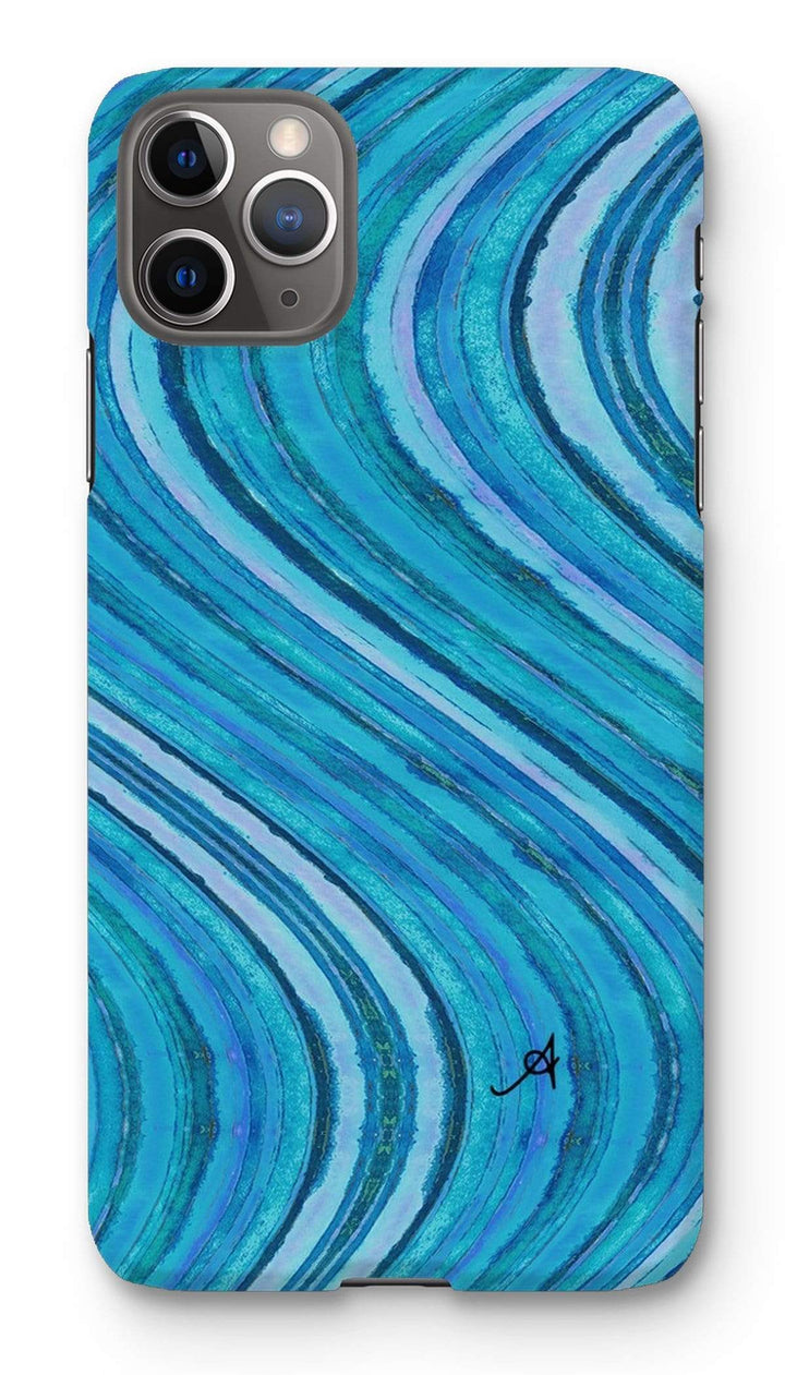 Phone & Tablet Cases iPhone 11 Pro Max / Snap / Gloss Watercolour Waves Blue Amanya Design Phone Case Prodigi