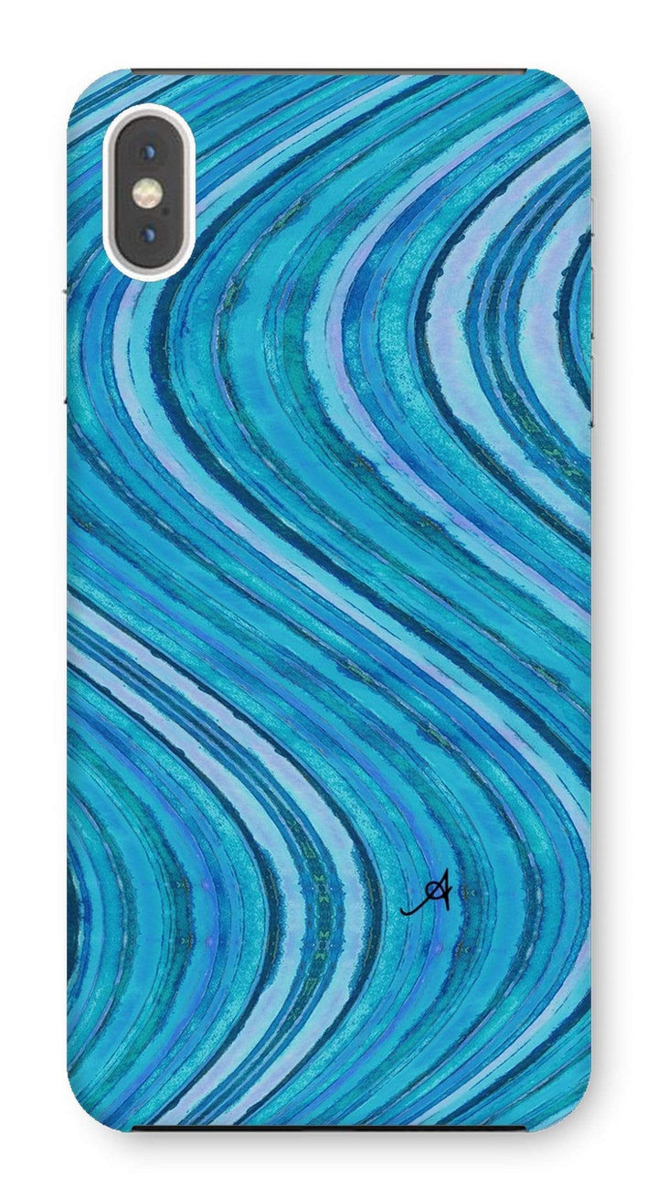 Phone & Tablet Cases iPhone XS Max / Snap / Gloss Watercolour Waves Blue Amanya Design Phone Case Prodigi