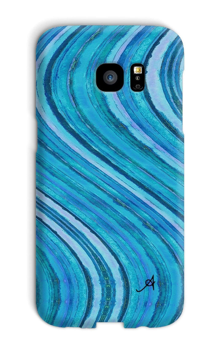 Phone & Tablet Cases Galaxy S7 Edge / Snap / Gloss Watercolour Waves Blue Amanya Design Phone Case Prodigi