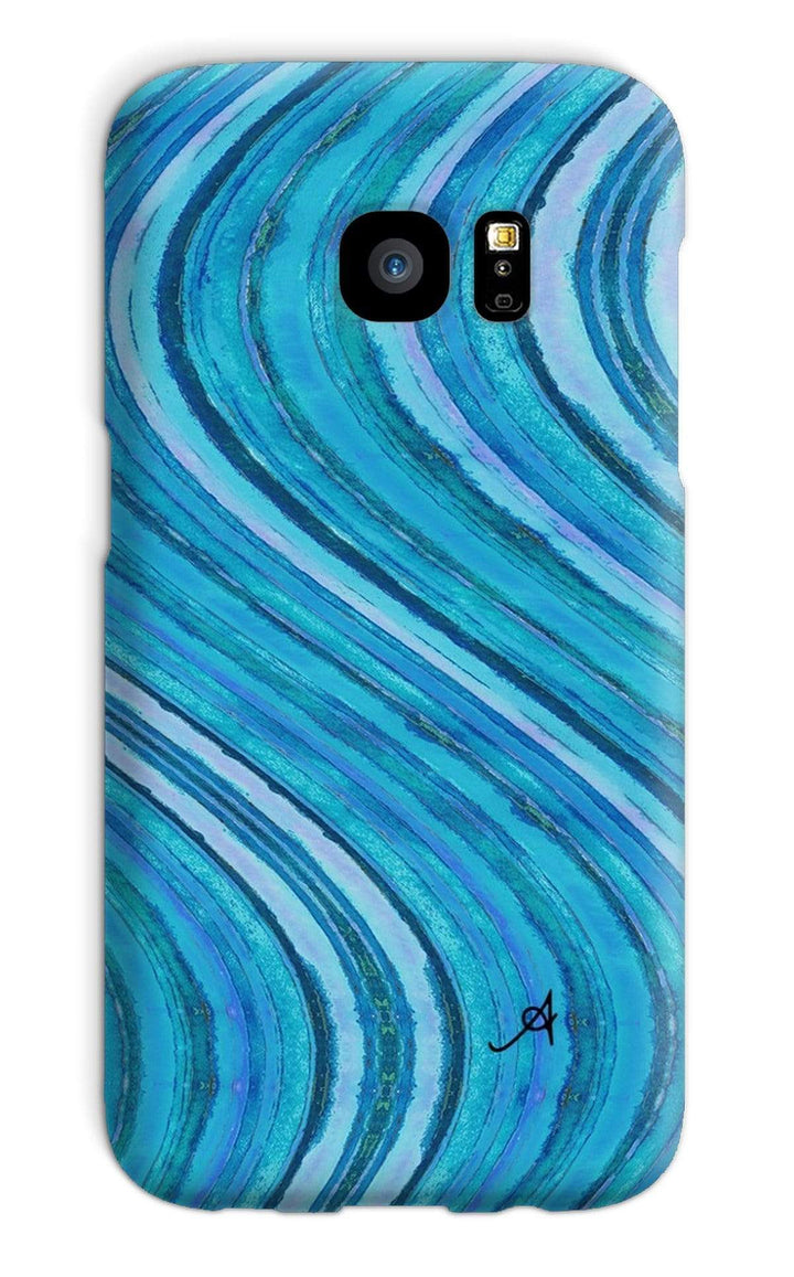 Phone & Tablet Cases Galaxy S7 / Snap / Gloss Watercolour Waves Blue Amanya Design Phone Case Prodigi