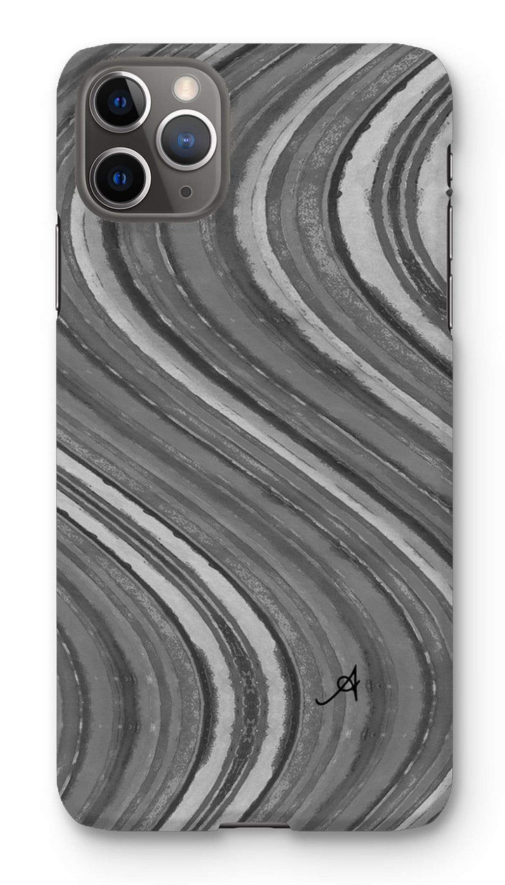 Phone & Tablet Cases iPhone 11 Pro Max / Snap / Gloss Watercolour Waves Monochrome Amanya Design Phone Case Prodigi