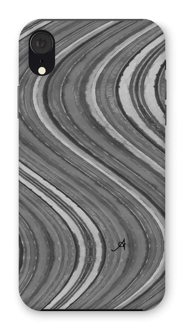 Phone & Tablet Cases iPhone XR / Snap / Gloss Watercolour Waves Monochrome Amanya Design Phone Case Prodigi