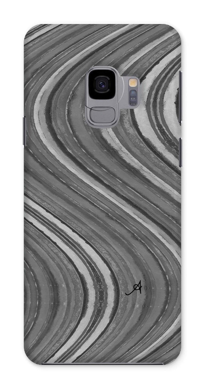 Phone & Tablet Cases Samsung Galaxy S9 / Snap / Gloss Watercolour Waves Monochrome Amanya Design Phone Case Prodigi