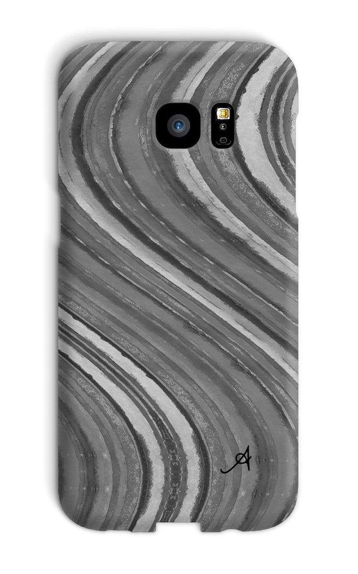 Phone & Tablet Cases Galaxy S7 Edge / Snap / Gloss Watercolour Waves Monochrome Amanya Design Phone Case Prodigi