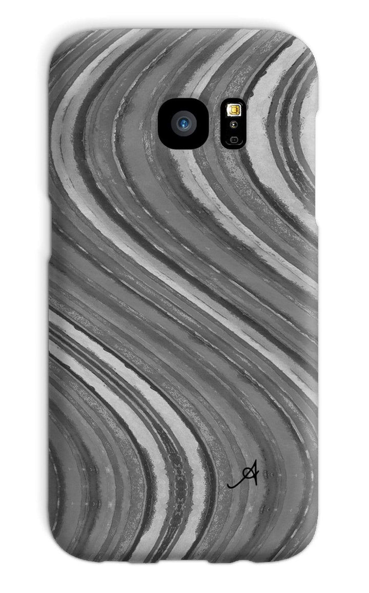 Phone & Tablet Cases Galaxy S7 / Snap / Gloss Watercolour Waves Monochrome Amanya Design Phone Case Prodigi