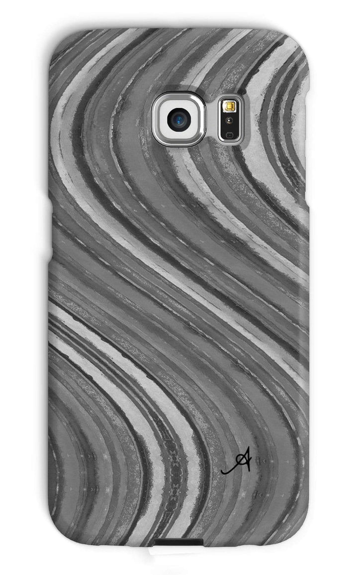 Phone & Tablet Cases Galaxy S6 Edge / Snap / Gloss Watercolour Waves Monochrome Amanya Design Phone Case Prodigi