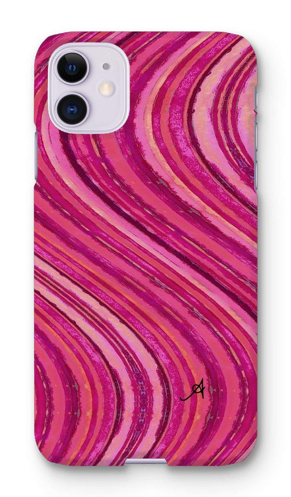 Phone & Tablet Cases iPhone 11 / Snap / Gloss Watercolour Waves Pink Amanya Design Phone Case Prodigi