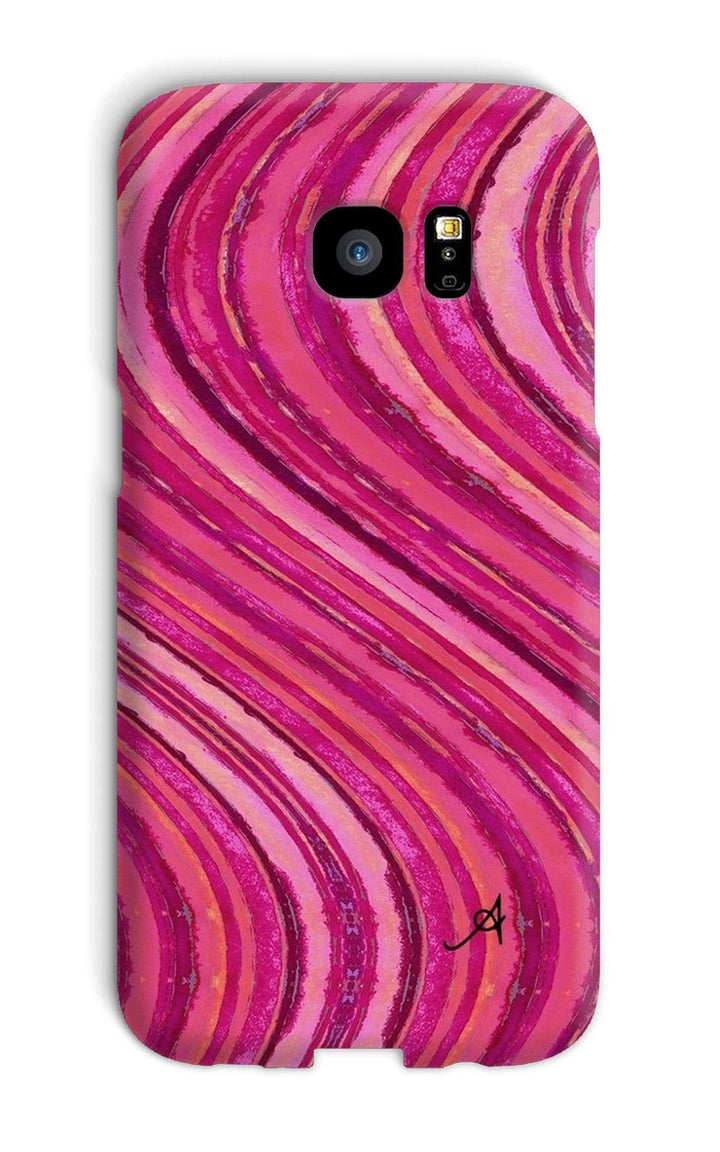 Phone & Tablet Cases Galaxy S7 Edge / Snap / Gloss Watercolour Waves Pink Amanya Design Phone Case Prodigi
