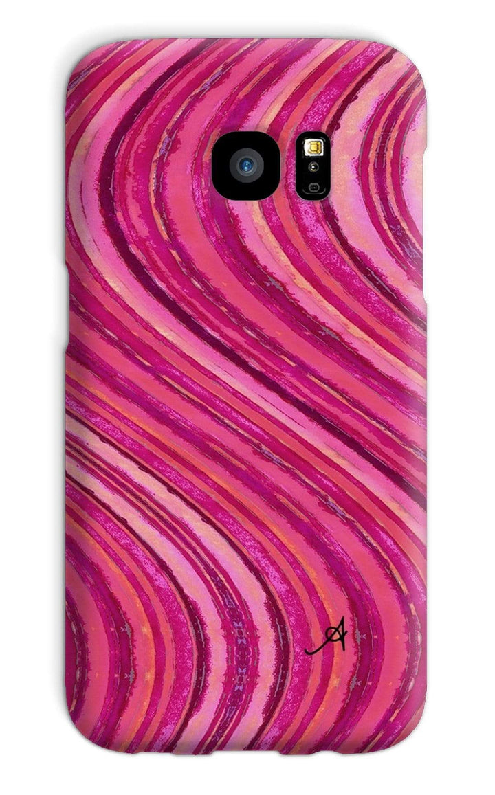 Phone & Tablet Cases Galaxy S7 / Snap / Gloss Watercolour Waves Pink Amanya Design Phone Case Prodigi