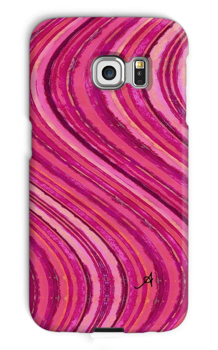 Phone & Tablet Cases Galaxy S6 Edge / Snap / Gloss Watercolour Waves Pink Amanya Design Phone Case Prodigi