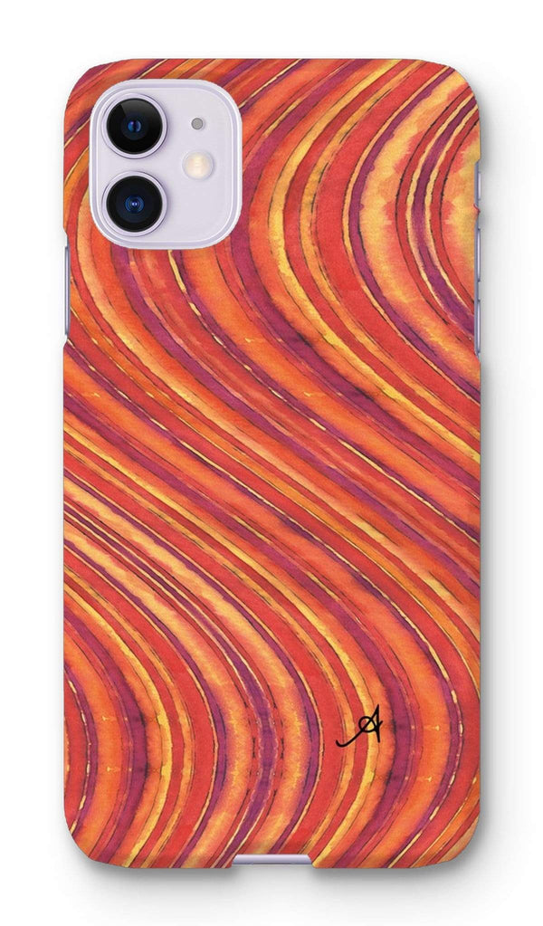 Phone & Tablet Cases iPhone 11 / Snap / Gloss Watercolour Waves Red Amanya Design Phone Case Prodigi