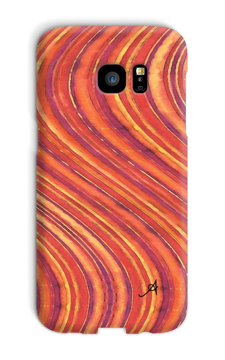 Phone & Tablet Cases Galaxy S7 Edge / Snap / Gloss Watercolour Waves Red Amanya Design Phone Case Prodigi