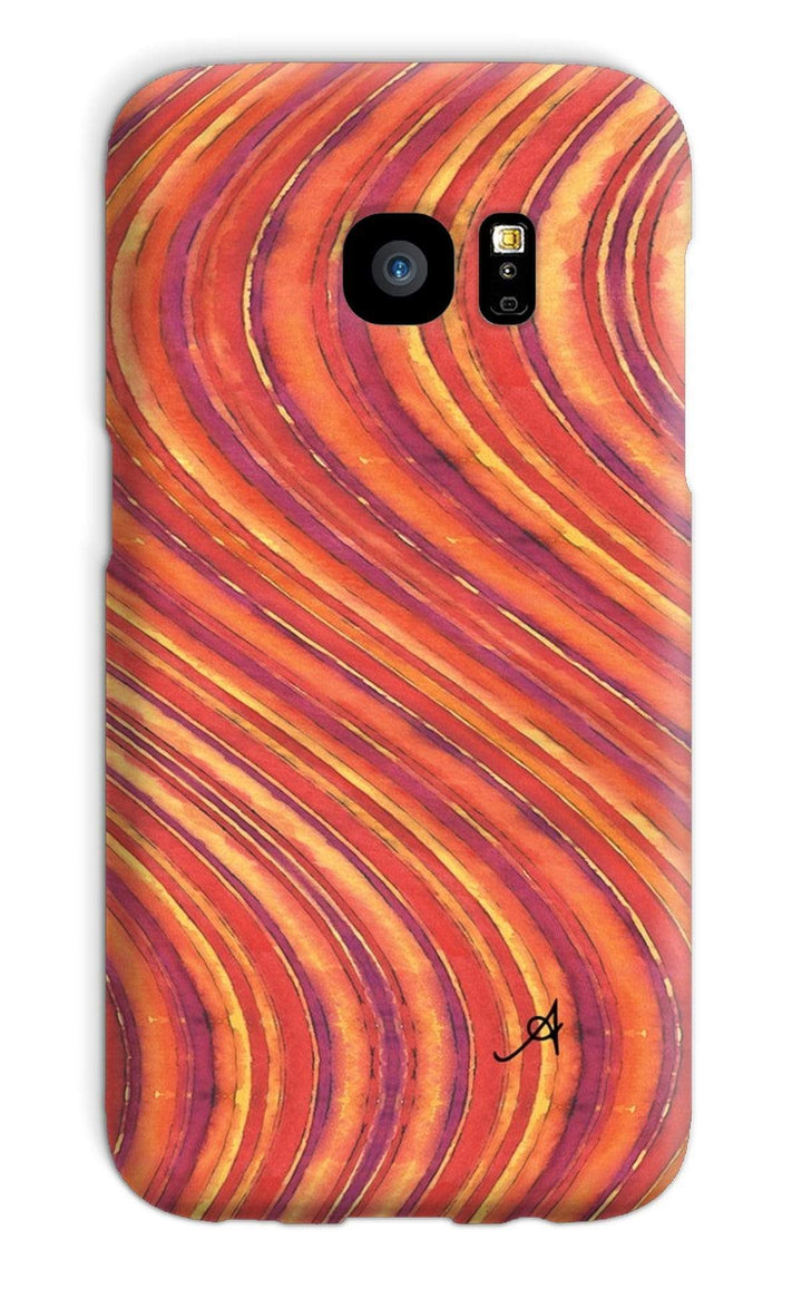 Phone & Tablet Cases Galaxy S7 / Snap / Gloss Watercolour Waves Red Amanya Design Phone Case Prodigi