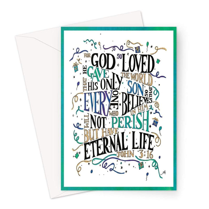 Stationery A5 / 10 Cards God so loved Amanya Design Greeting Card Prodigi