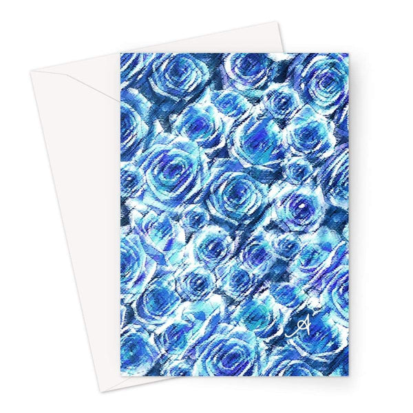 Stationery A5 / 1 Card Textured Roses Cornflower Amanya Design Greeting Card Prodigi