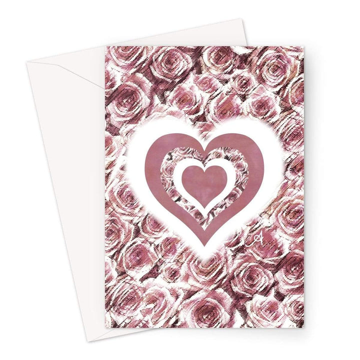 Stationery A5 / 10 Cards Textured Roses Love & Background Dusky Pink Amanya Design Greeting Card Prodigi