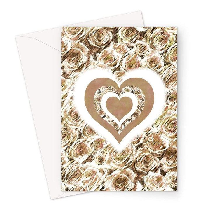 Stationery A5 / 1 Card Textured Roses Love & Background Mushroom Amanya Design Greeting Card Prodigi