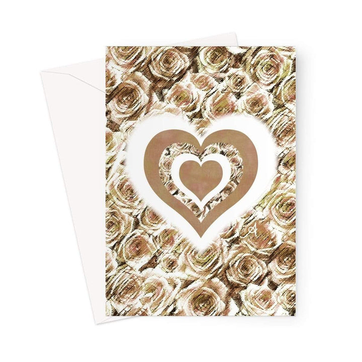 Stationery 5"x7" / 1 Card Textured Roses Love & Background Mushroom Amanya Design Greeting Card Prodigi